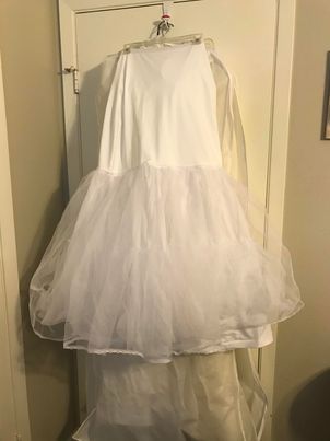 Ivory satin Ballgown with pockets