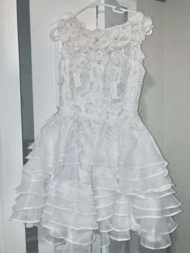 Short White Flower Lace Dress