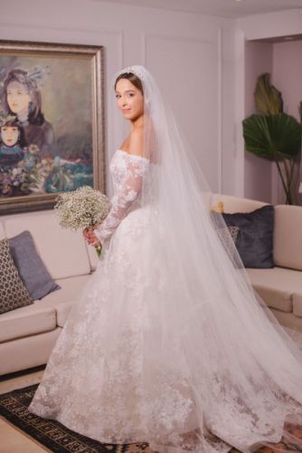 Custom-made designer wedding dress
