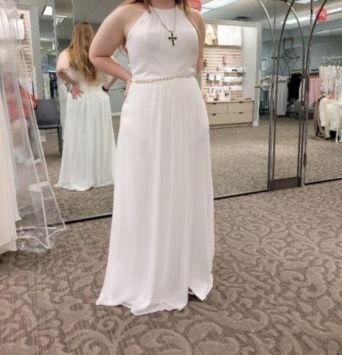 Wedding dress white size 14 halter 