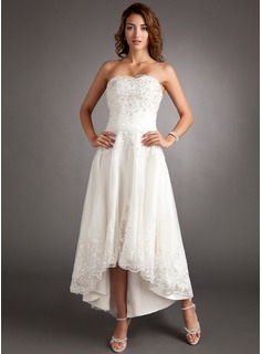 Asymmetrical Tulle Wedding Dress 
