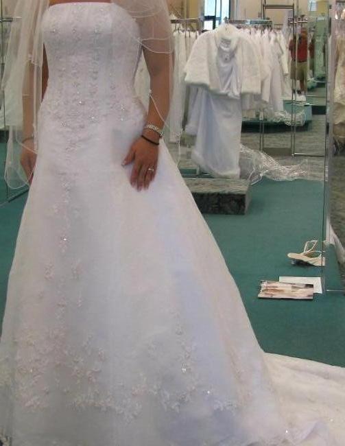 David&#039;s Bridal Organza Corset Gown