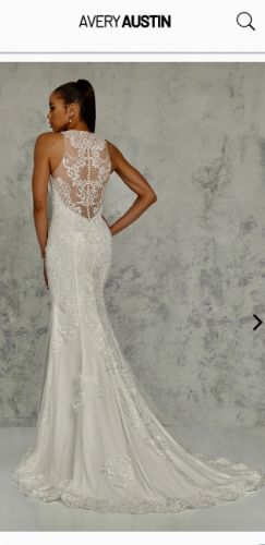 Halter Lace Sheath Wedding Dress