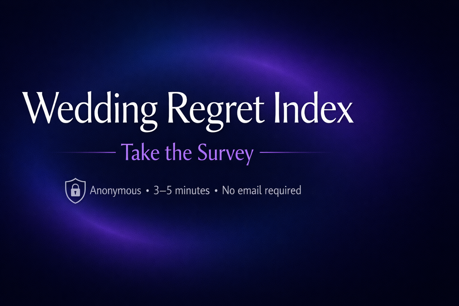 Wedding Regret Index – Take the Survey