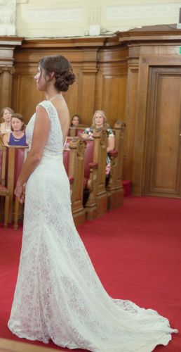 David&#039;s Bridal Lace Gown T-9612
