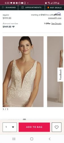 Davids bridal. Brand new