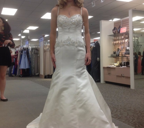 Unworn/Unaltered Satin Mermaid Gown