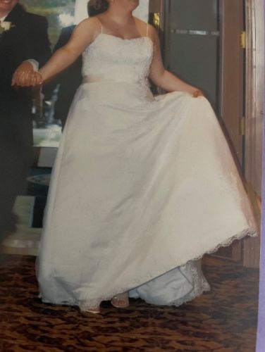 Dress has been bustled in this photo.