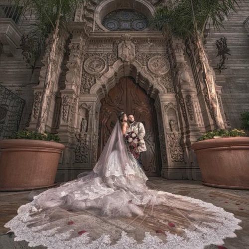 glamorous custom blush gown