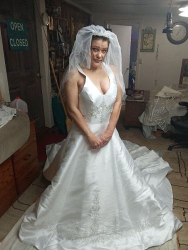 Beautiful custom hand beaded gown,