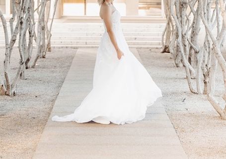 Sheer lace solid white strapless 