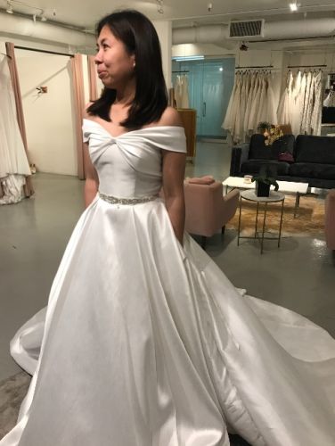 White Satin Wedding Gown