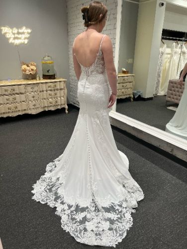 Ivory Fit &amp; Flare Backless Beaded G