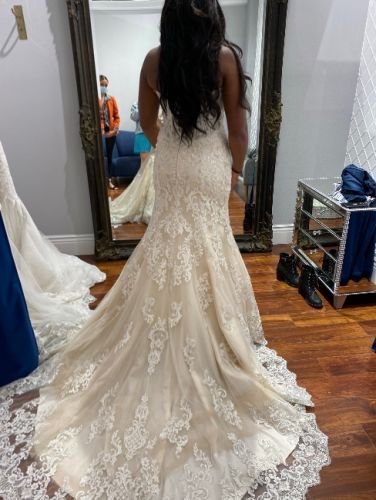 Ivory/Light Gold Trumpet Dress