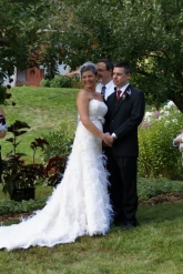 Vintage strapless feather gown