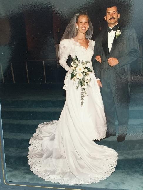 Classic white gown, chapel train